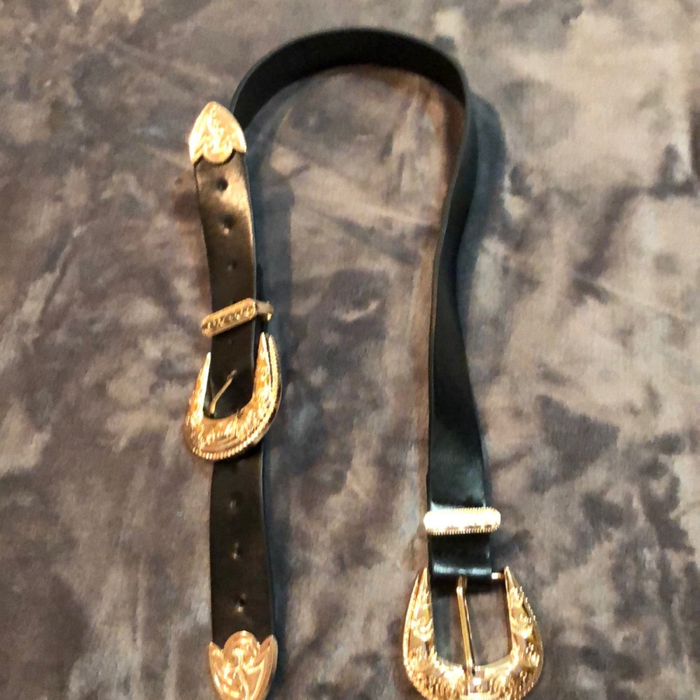 Western double buckle belt